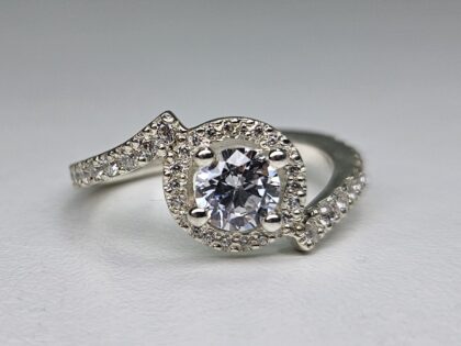 The Everlasting Swirl Halo Engagement Ring